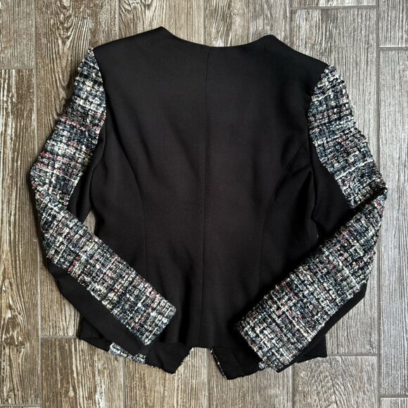 Boston Proper Tweed Jacket‎ Womens 4 Jewel Sparkle Sequins Metallic Thread Edgy - Picture 8 of 8